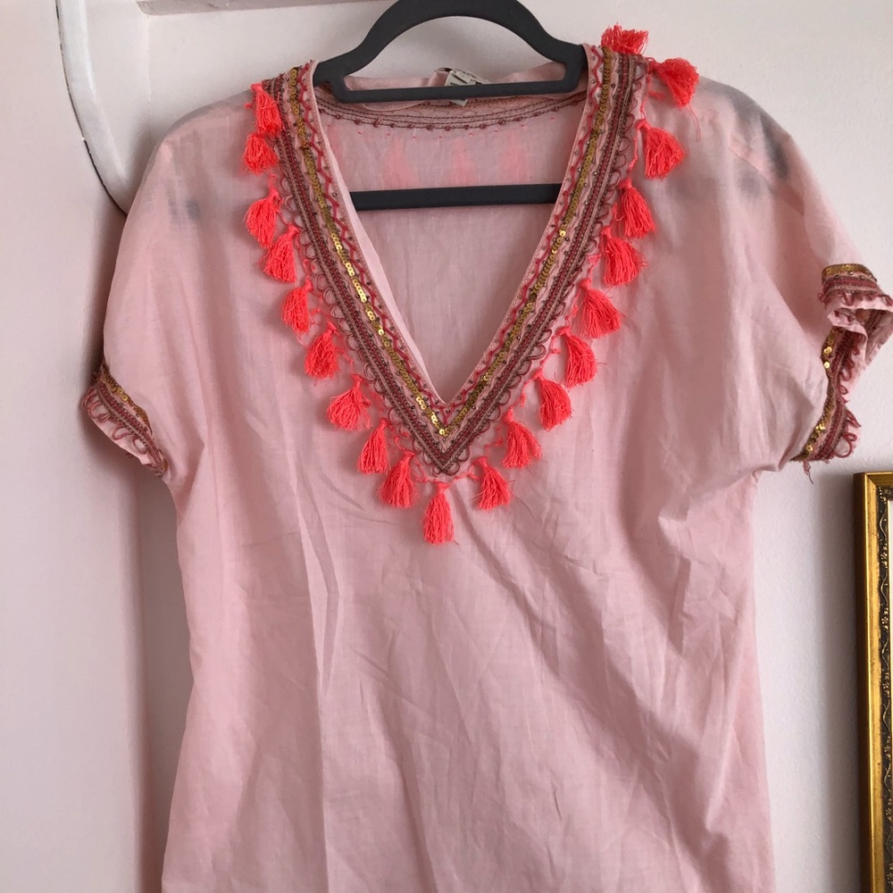 J.Crew Tassled and Beaded Beach Tunic